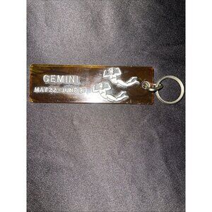 Gemini Zodiac Sign Keychain W/ Ring